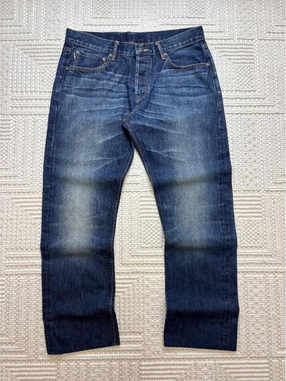 Whiskered Selvedge Denim Jeans 32x32 Japanese Denim